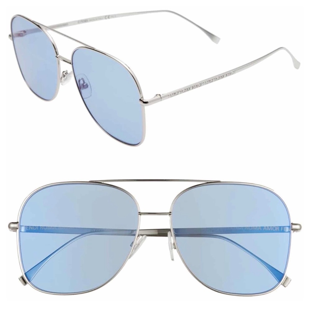 Fendi 59mm Holographic Aviator Sunglasses - Picture 7 of 8